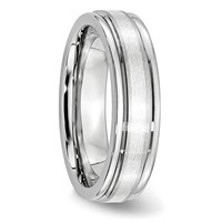 Chisel Cobalt Sterling Silver Inlay Satin and Polished 6mm Band view 4