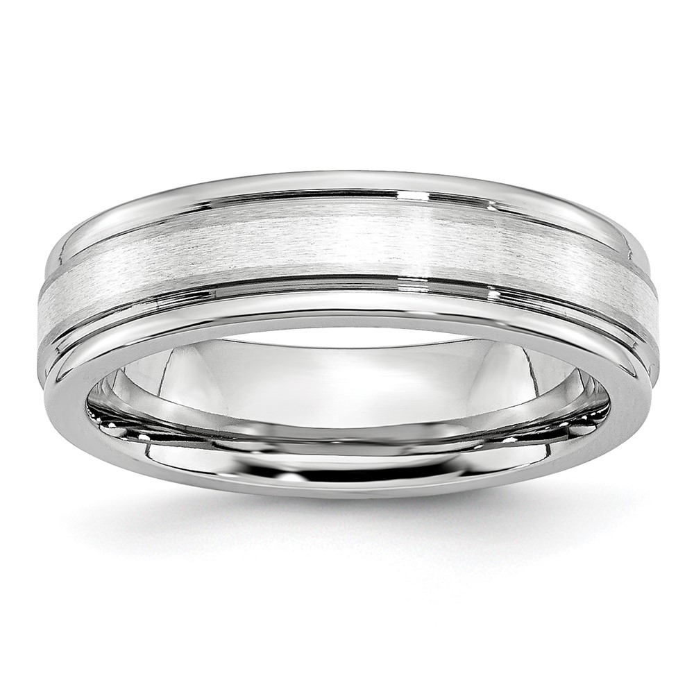 Chisel Cobalt Sterling Silver Inlay Satin and Polished Band