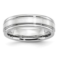 Chisel Cobalt Sterling Silver Inlay Satin and Polished 6mm Band view 1