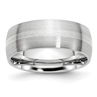 Chisel Cobalt Sterling Silver Inlay Satin 8mm Band view 1