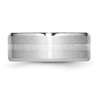 Chisel Cobalt Sterling Silver Inlay Satin and Polished Beveled Edge 8mm Band view 3