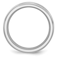Chisel Cobalt Sterling Silver Inlay Satin and Polished 8mm Band view 2