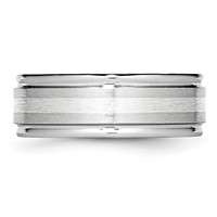 Chisel Cobalt Sterling Silver Inlay Satin and Polished 8mm Band view 3