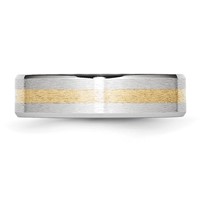 Chisel Cobalt 14K Gold Inlay Satin and Polished 6mm Band view 3