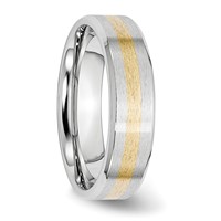 Chisel Cobalt 14K Gold Inlay Satin and Polished 6mm Band view 4