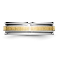 Chisel Cobalt 14K Gold Inlay Satin and Polished 6mm Band view 3