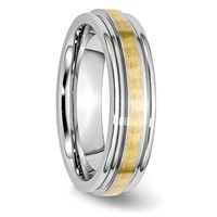 Chisel Cobalt 14K Gold Inlay Satin and Polished 6mm Band view 4