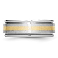 Chisel Cobalt 14K Gold Inlay Satin and Polished 8mm Band view 3
