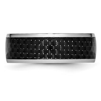 Chisel Cobalt Polished Black Carbon Fiber Inlay 8mm Band view 3