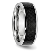 Chisel Cobalt Polished Black Carbon Fiber Inlay 8mm Band view 4