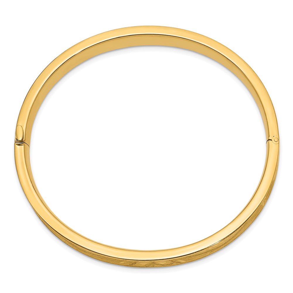 14k 5/16 Oversize Diamond-cut Concave 8.00mm Hinged Oval Bangle Bracelet (CC5/16O)