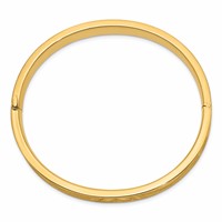 14K Yellow Gold 5/16 Diamond-cut Concave 8.00mm Hinged Oval Bangle Bracelet view 2