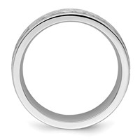 Chisel Cobalt Brushed and Polished Hammered Center 7mm Band view 2