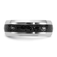 Chisel Cobalt Polished Band with Hammered Black IP-plated Center 8mm view 3