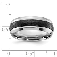Chisel Cobalt Polished Band with Hammered Black IP-plated Center 8mm view 4