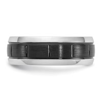 Chisel Cobalt Polished Band with Brushed Black IP-plated Grooved Center 8mm view 3