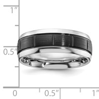 Chisel Cobalt Polished Band with Brushed Black IP-plated Grooved Center 8mm view 4