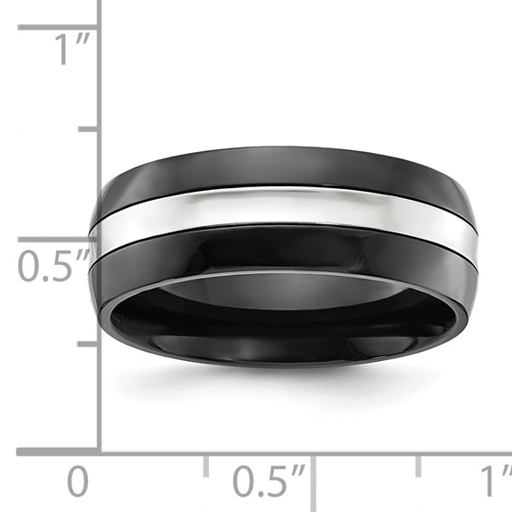 Chisel Cobalt Polished Black IP-plated 8mm Band