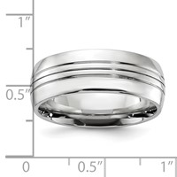 Chisel Cobalt Polished Grooved 8mm Band view 4