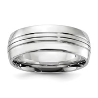 Chisel Cobalt Polished Grooved 8mm Band view 1