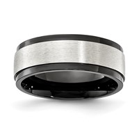 Chisel Cobalt Black IP-plated Brushed Center 8.00mm Band view 1