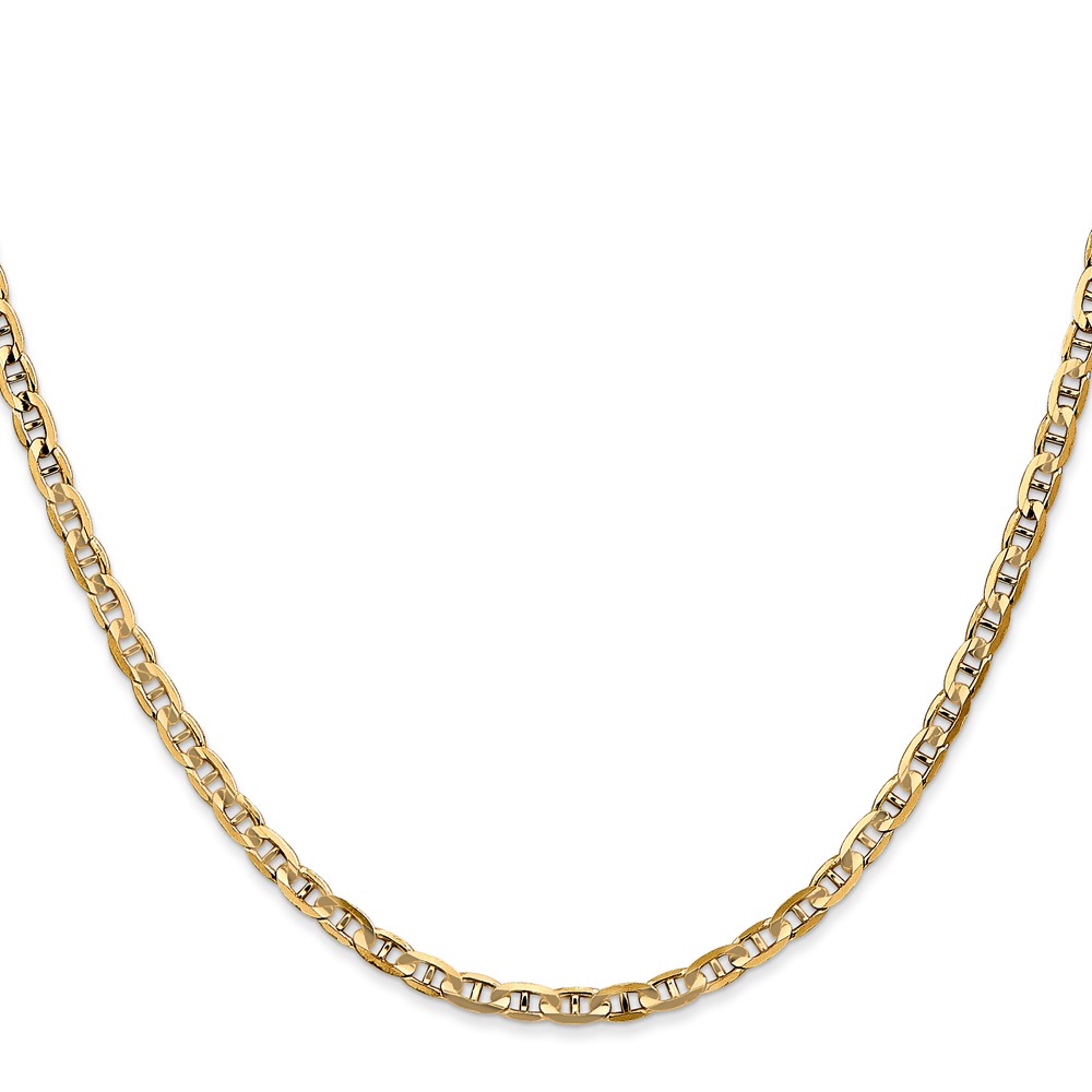 14K 22 inch 3mm Concave Anchor with Lobster Clasp Chain (CCA080-22)