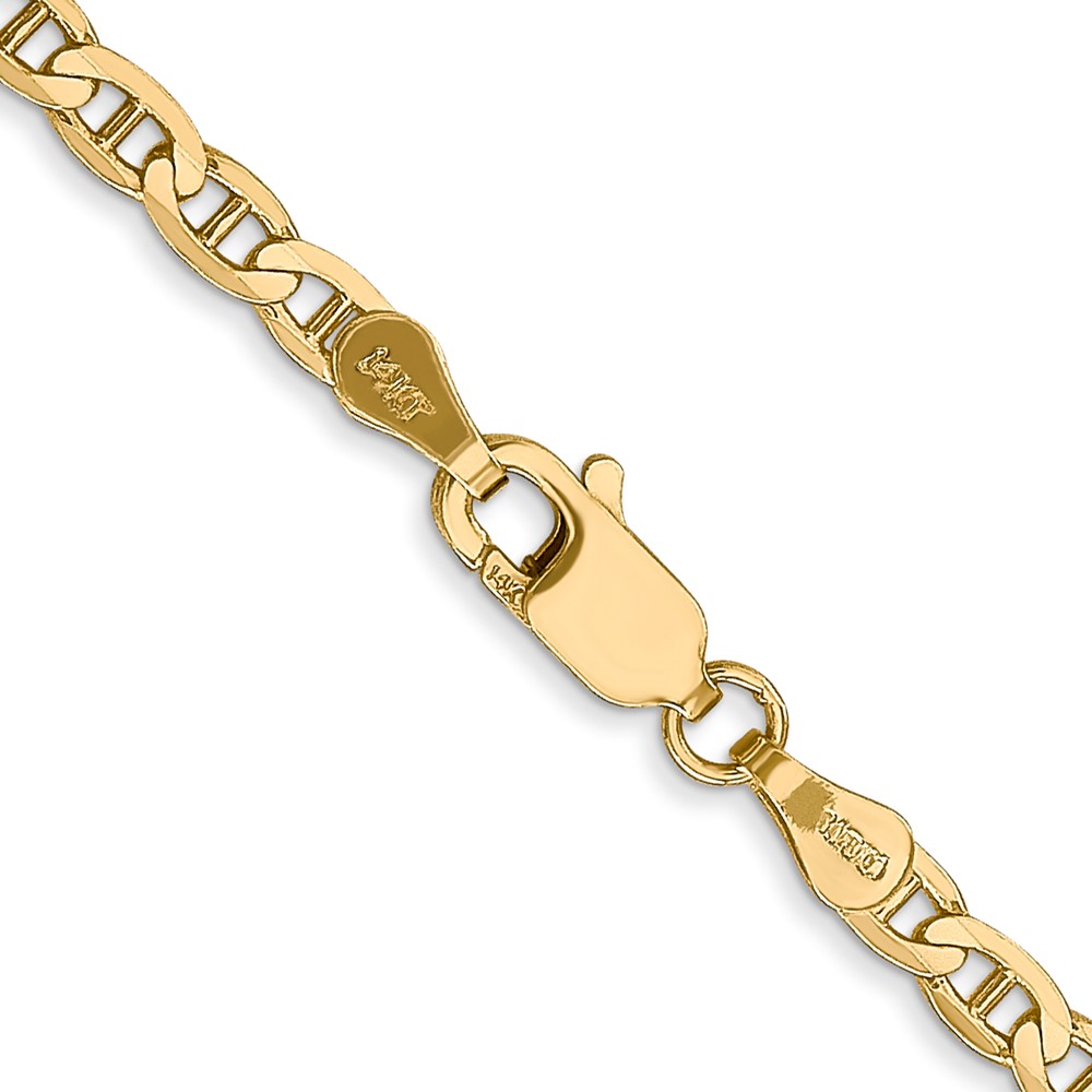 Pre-owned Superdealsforeverything Real 14kt Yellow Gold 3mm Concave Anchor Chain; 20 Inch; Lobster Clasp