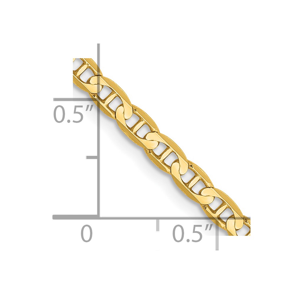Pre-owned Superdealsforeverything Real 14kt Yellow Gold 3mm Concave Anchor Chain; 20 Inch; Lobster Clasp