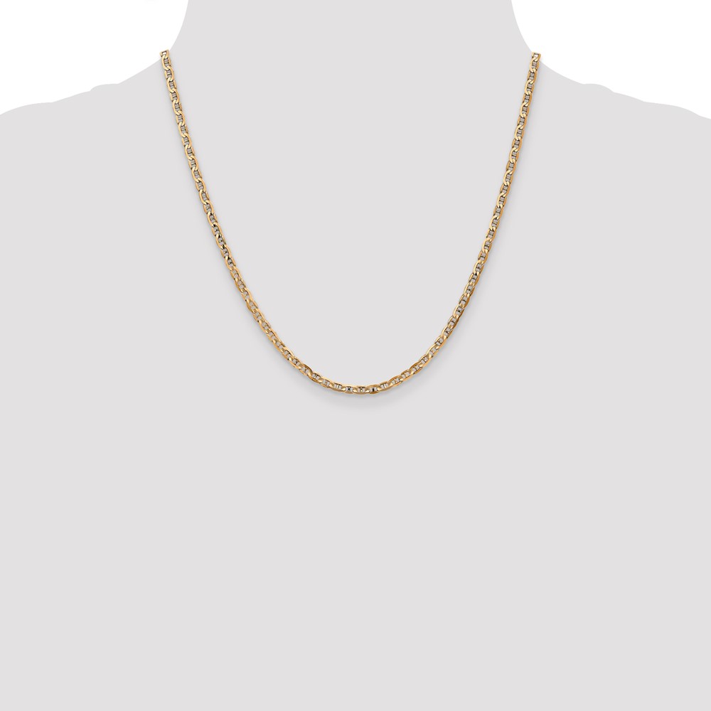 14K 20 inch 3mm Concave Anchor with Lobster Clasp Chain (CCA080-20)