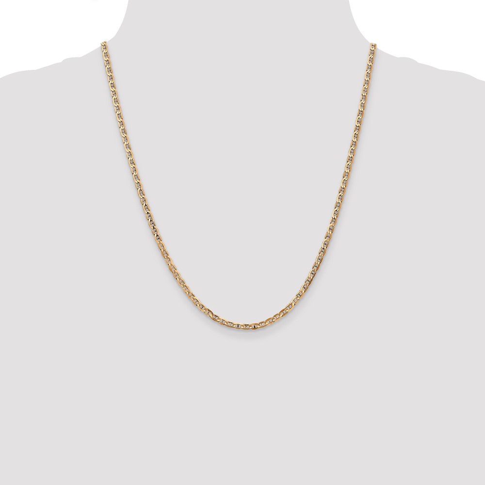 14K 22 inch 3mm Concave Anchor with Lobster Clasp Chain (CCA080-22)