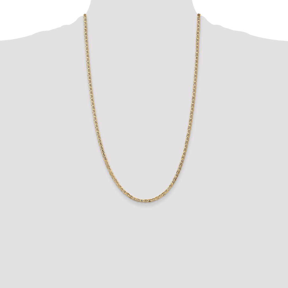 14K 26 inch 3mm Concave Anchor with Lobster Clasp Chain (CCA080-26)