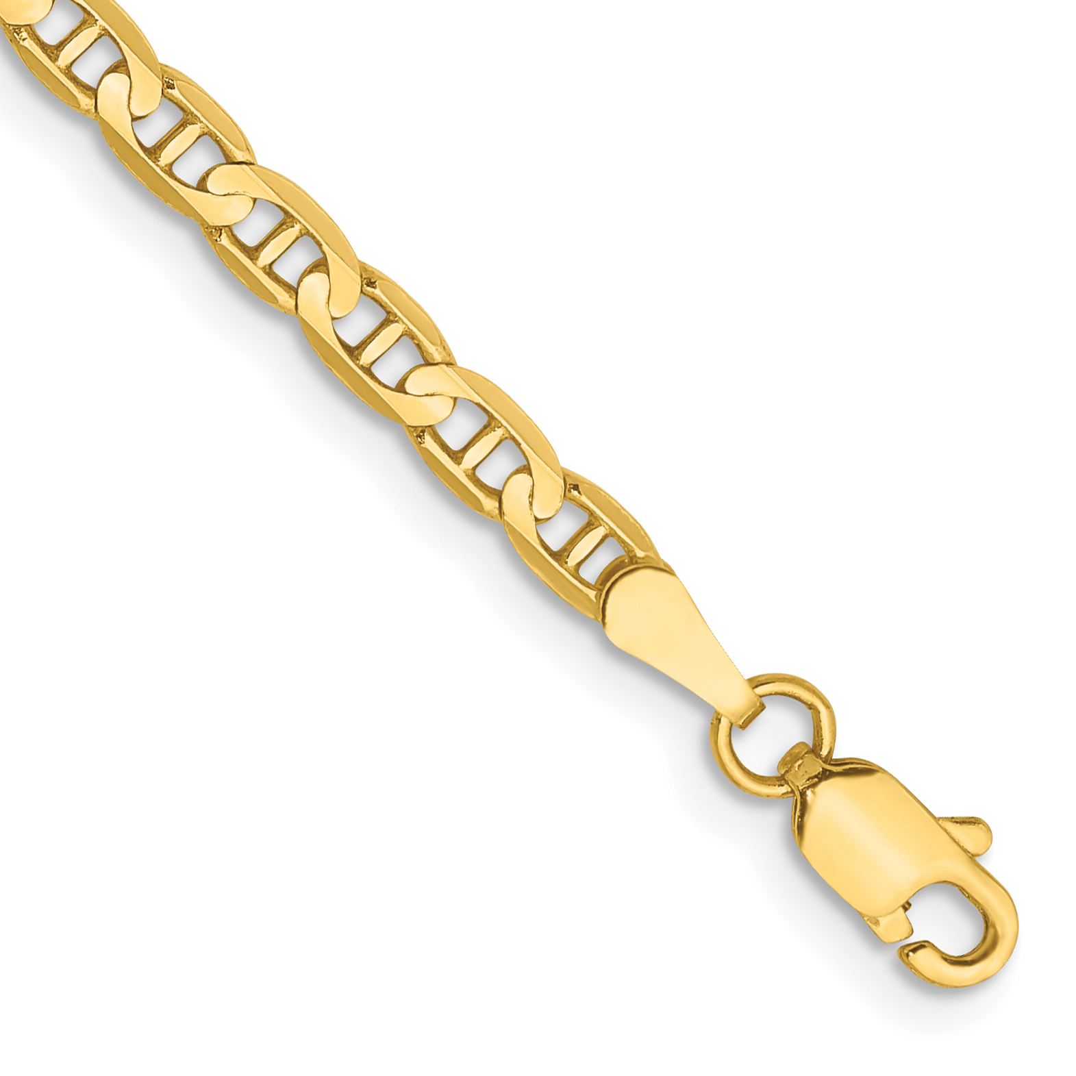 14K 9 inch 3mm Concave Anchor with Lobster Clasp Chain (CCA080-9)