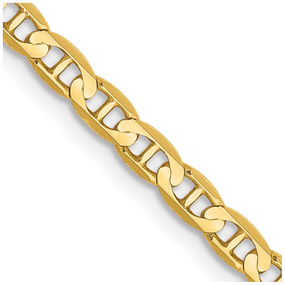 Pre-owned Superdealsforeverything Real 14kt Yellow Gold 3mm Concave Anchor Chain; 20 Inch; Lobster Clasp