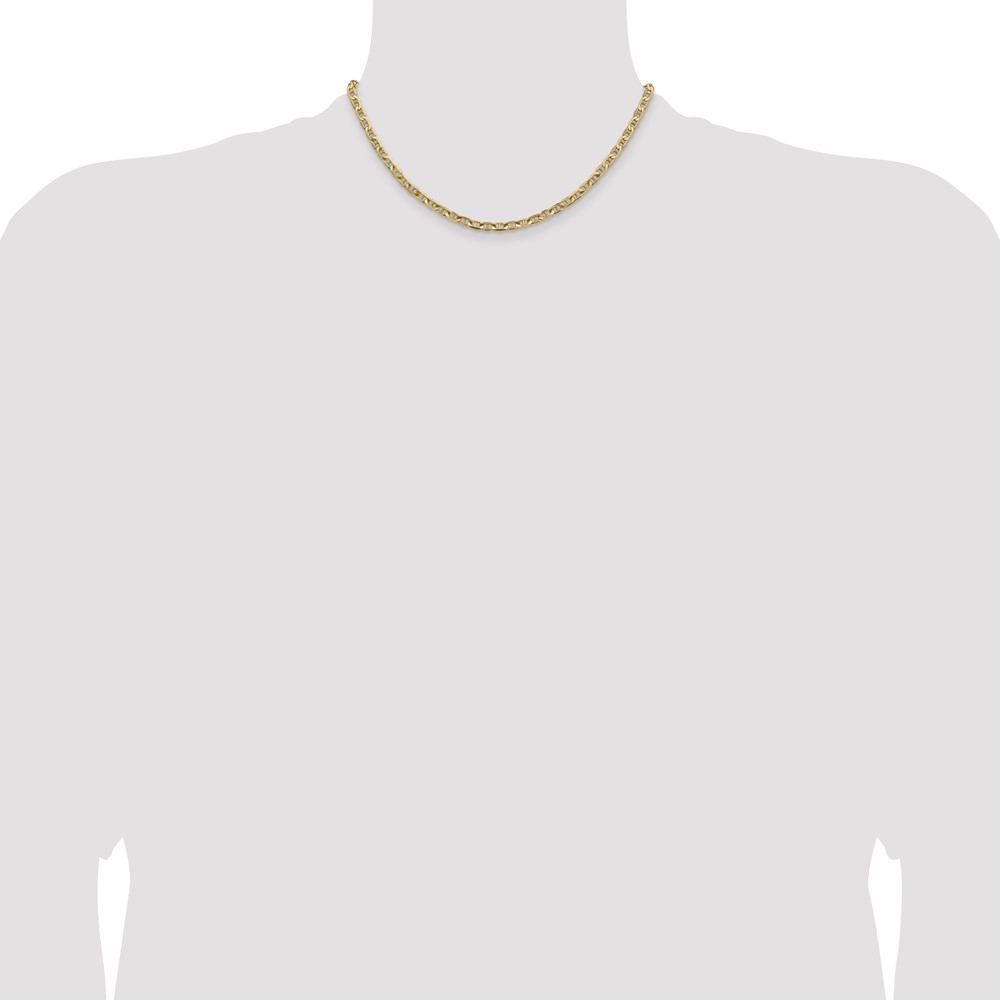 14K 16 inch 3.75mm Concave Anchor with Lobster Clasp Chain (CCA100-16)