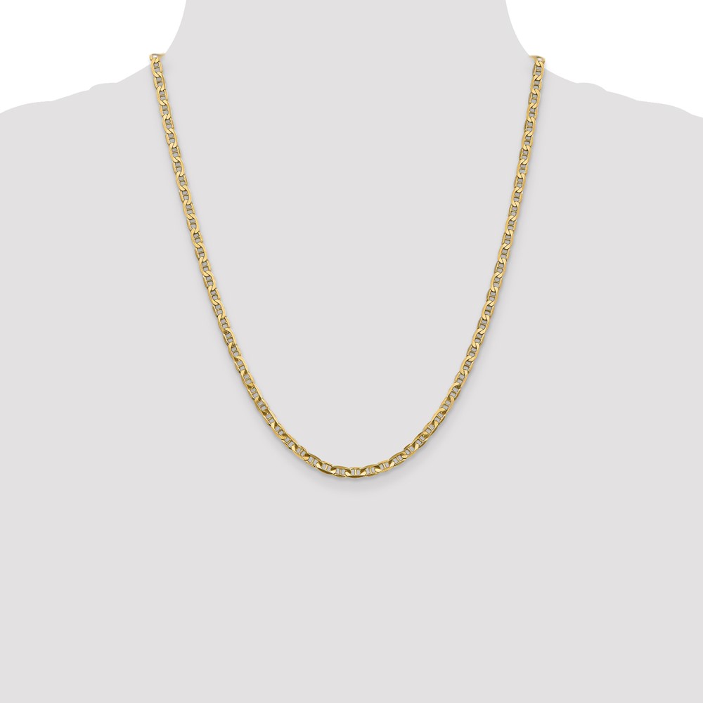 14K 22 inch 3.75mm Concave Anchor with Lobster Clasp Chain (CCA100-22)