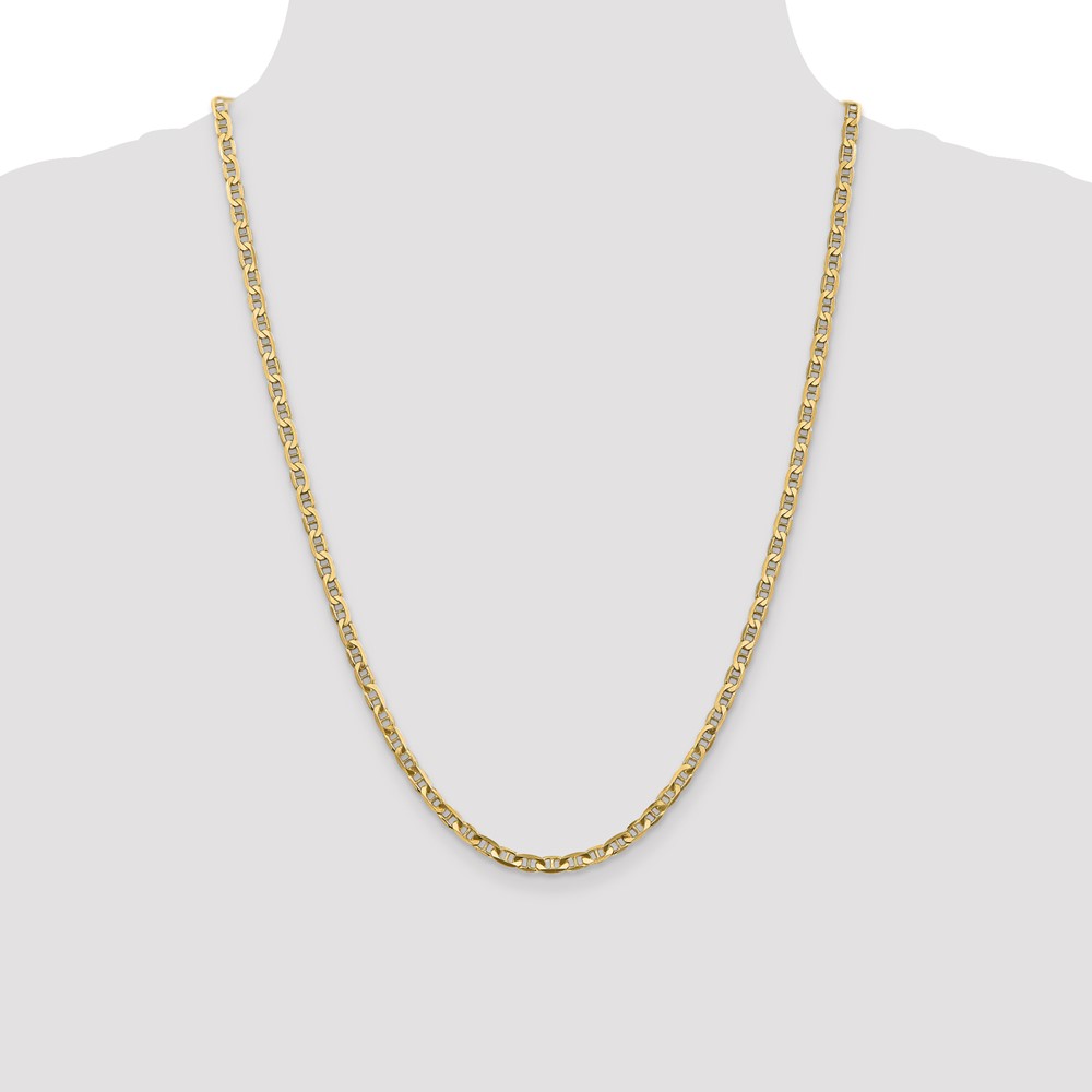 14K 24 inch 3.75mm Concave Anchor with Lobster Clasp Chain (CCA100-24)