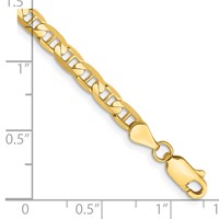 14K 7 Inch 3.75mm Concave Anchor with Lobster Clasp Bracelet view 2