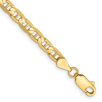 14K 7 Inch 3.75mm Concave Anchor with Lobster Clasp Bracelet view 1