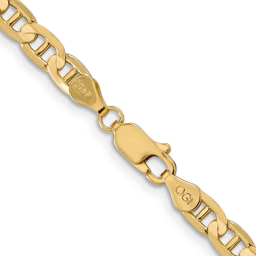 14K 22 inch 4.5mm Concave Anchor with Lobster Clasp Chain (CCA120-22)