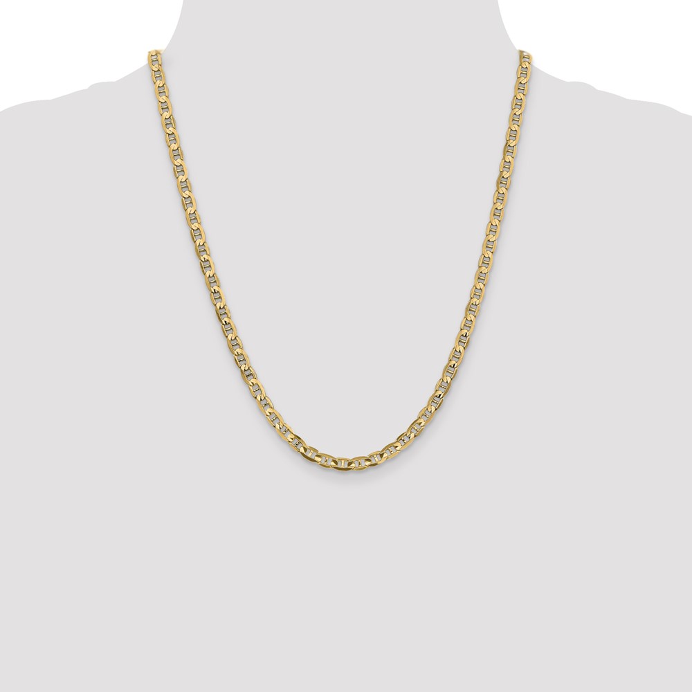 14K 22 inch 4.5mm Concave Anchor with Lobster Clasp Chain (CCA120-22)