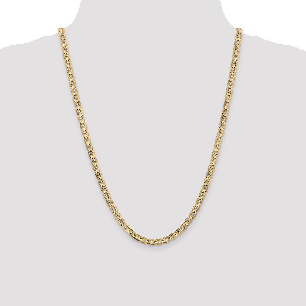 14K 24 inch 4.5mm Concave Anchor with Lobster Clasp Chain (CCA120-24)