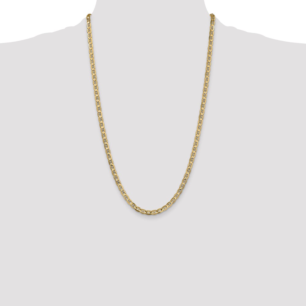 14K 26 inch 4.5mm Concave Anchor with Lobster Clasp Chain (CCA120-26)