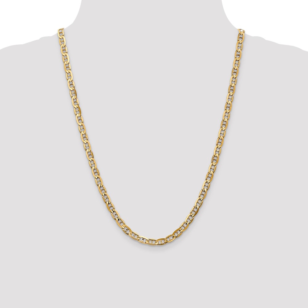 14K 24 inch 5.25mm Concave Anchor with Lobster Clasp Chain (CCA140-24)