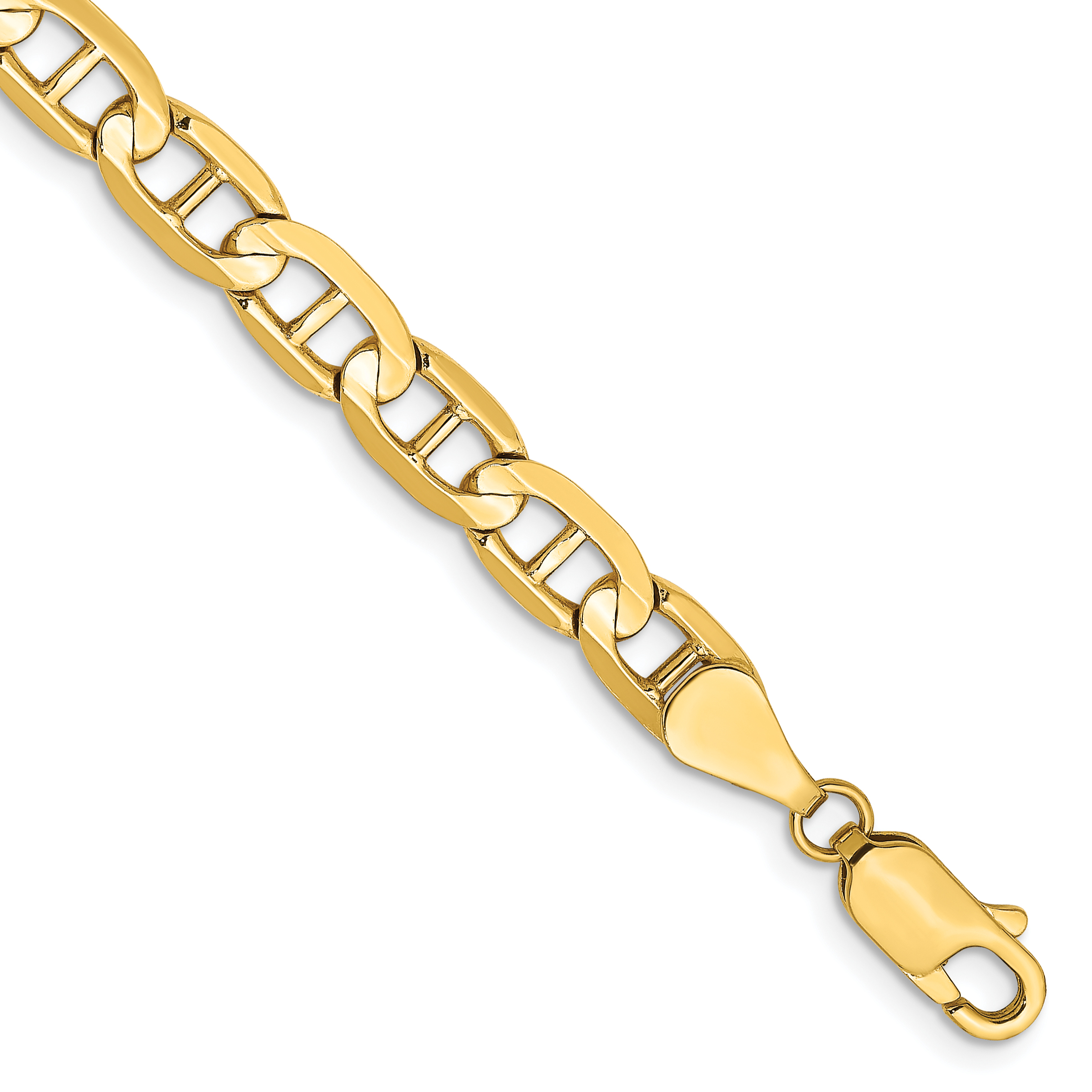 14K 9 inch 5.25mm Concave Anchor with Lobster Clasp Chain (CCA140-9)