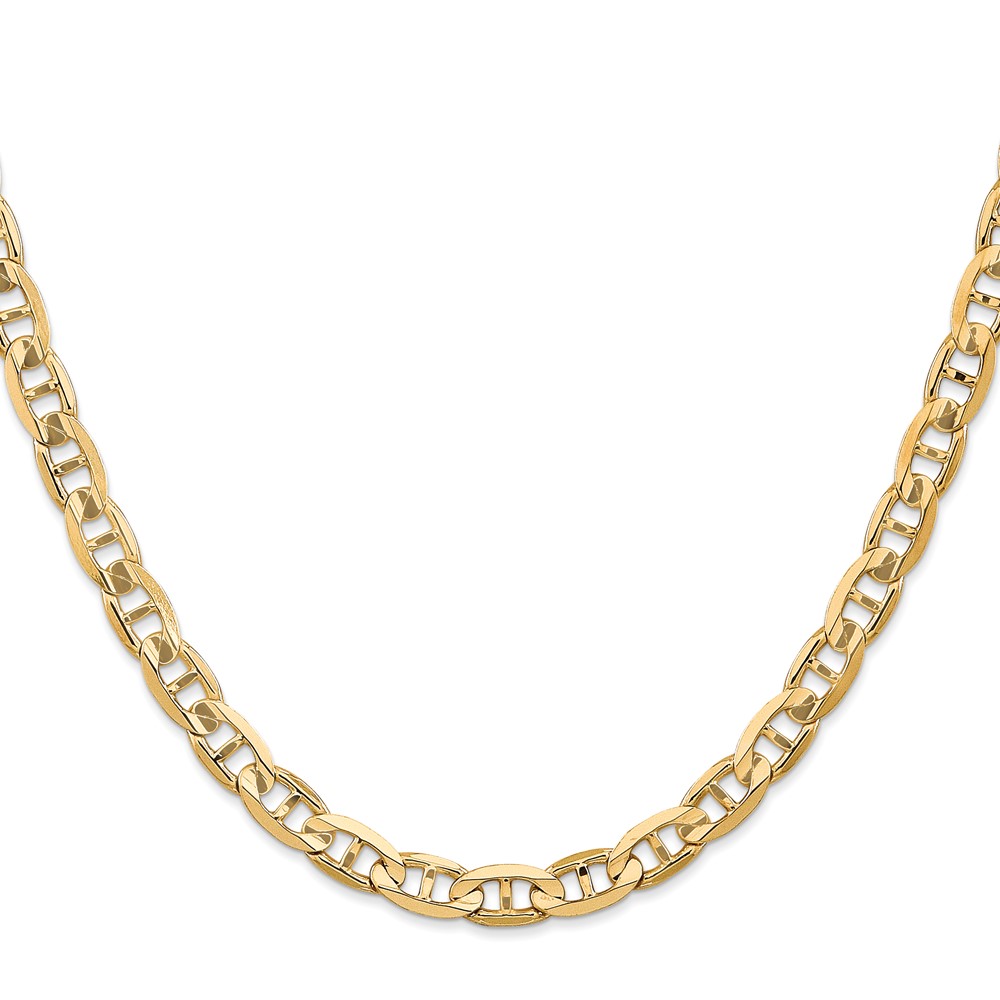 14K 26 inch 6.25mm Concave Anchor with Lobster Clasp Chain (CCA160-26)