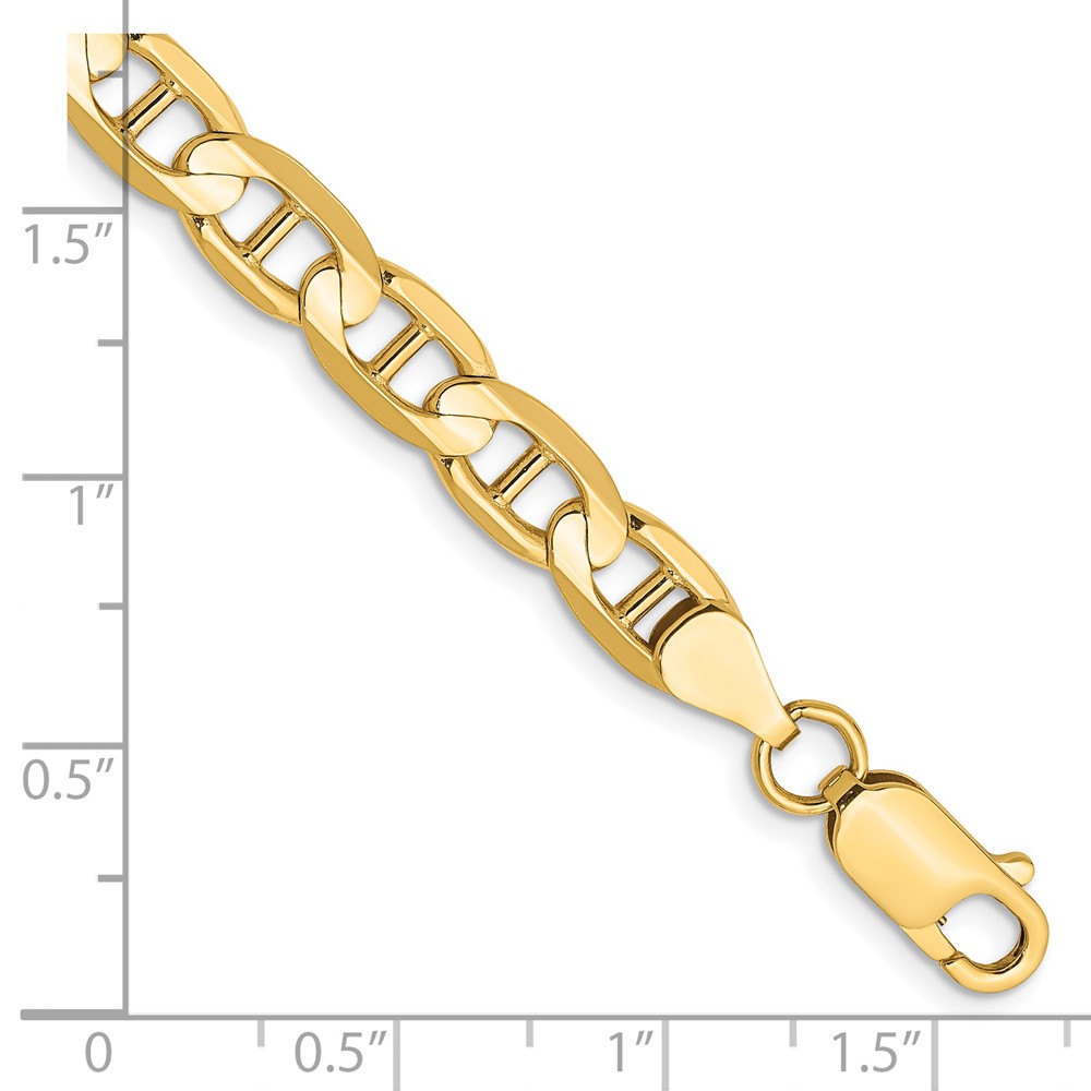 14K 9 inch 6.25mm Concave Anchor with Lobster Clasp Chain (CCA160-9)