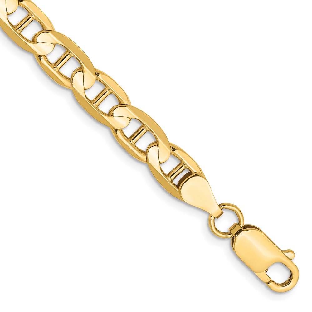 14K 9 inch 6.25mm Concave Anchor with Lobster Clasp Chain (CCA160-9)