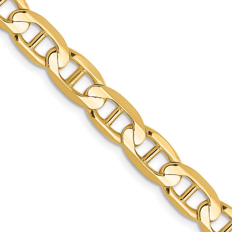 14K 26 inch 6.25mm Concave Anchor with Lobster Clasp Chain