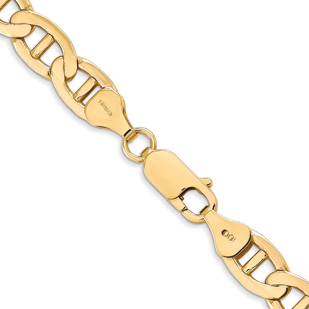 14K 24 inch 7mm Concave Anchor with Lobster Clasp Chain (CCA180-24)