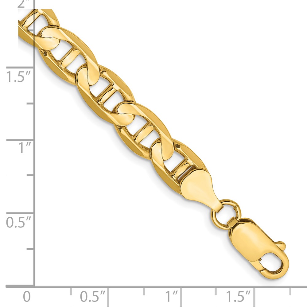 14K 9 inch 7mm Concave Anchor with Lobster Clasp Chain (CCA180-9)